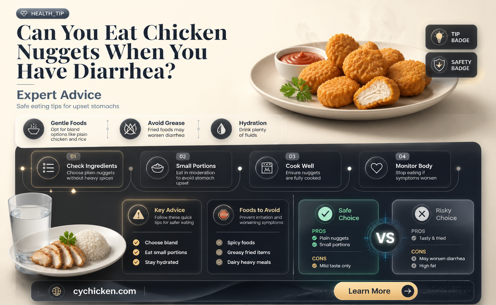 are chicken nuggets ok when you have diarrhea