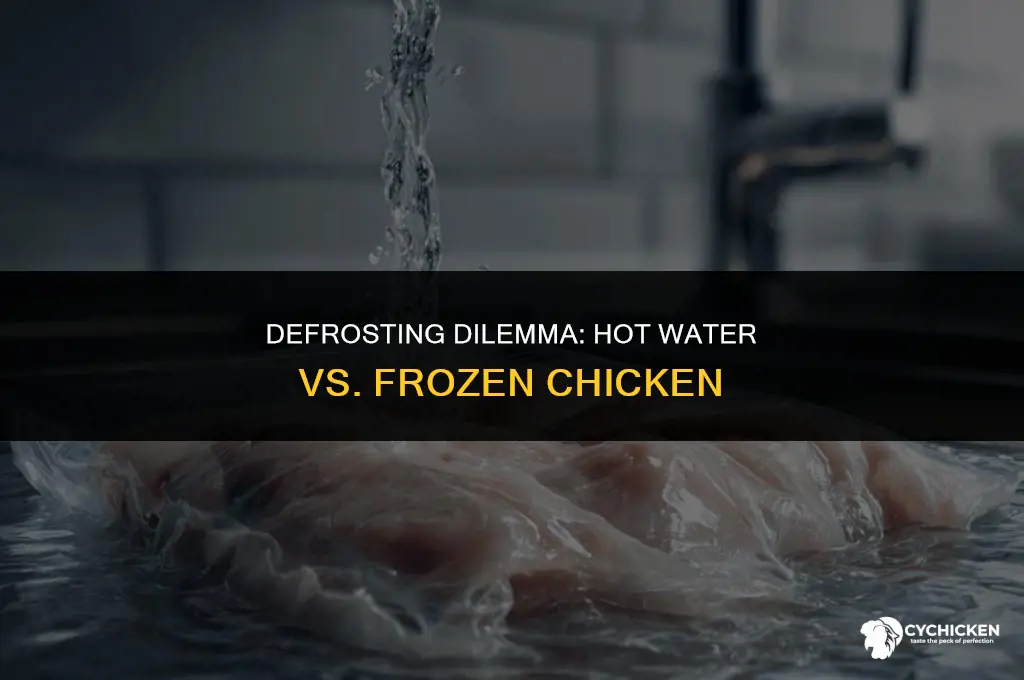 can you put frozen chicken in hot water