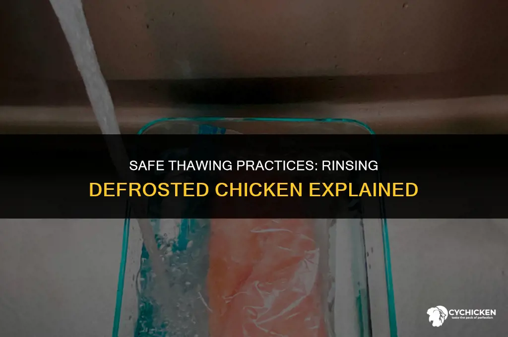 can you rinse the defrost off frozen chicken