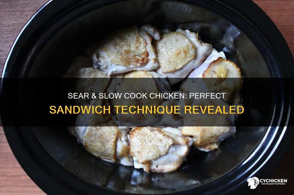 can you sear then slow cook chicken for sandwiches