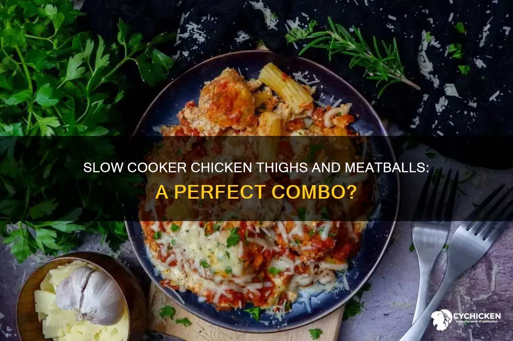 can you slow cook chicken thighs and meatballs together