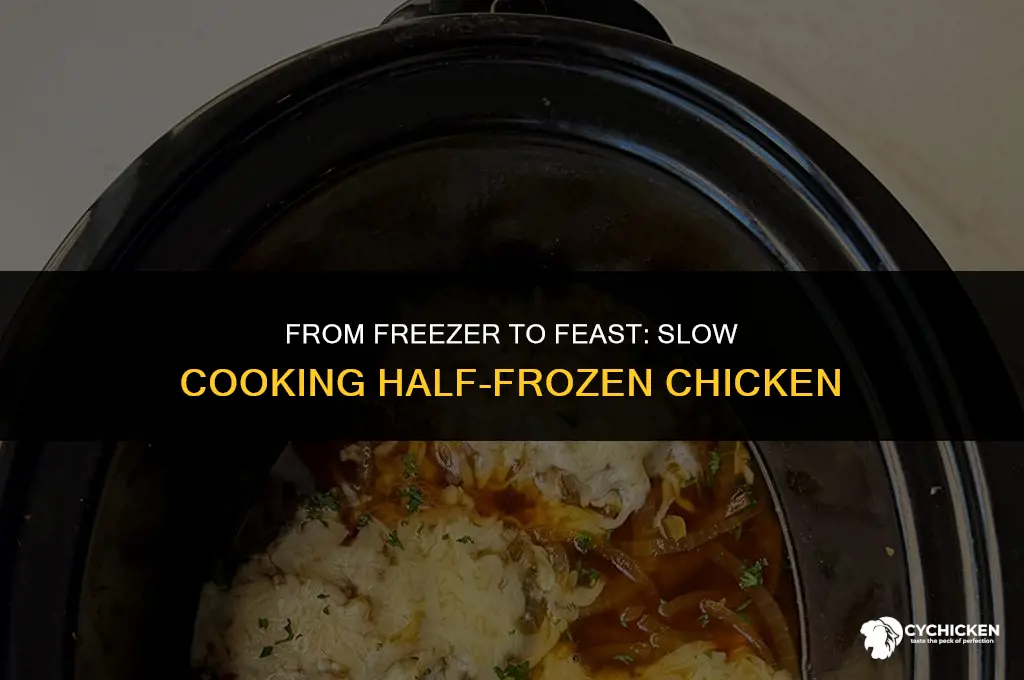 can you slow cook half frozen chicken