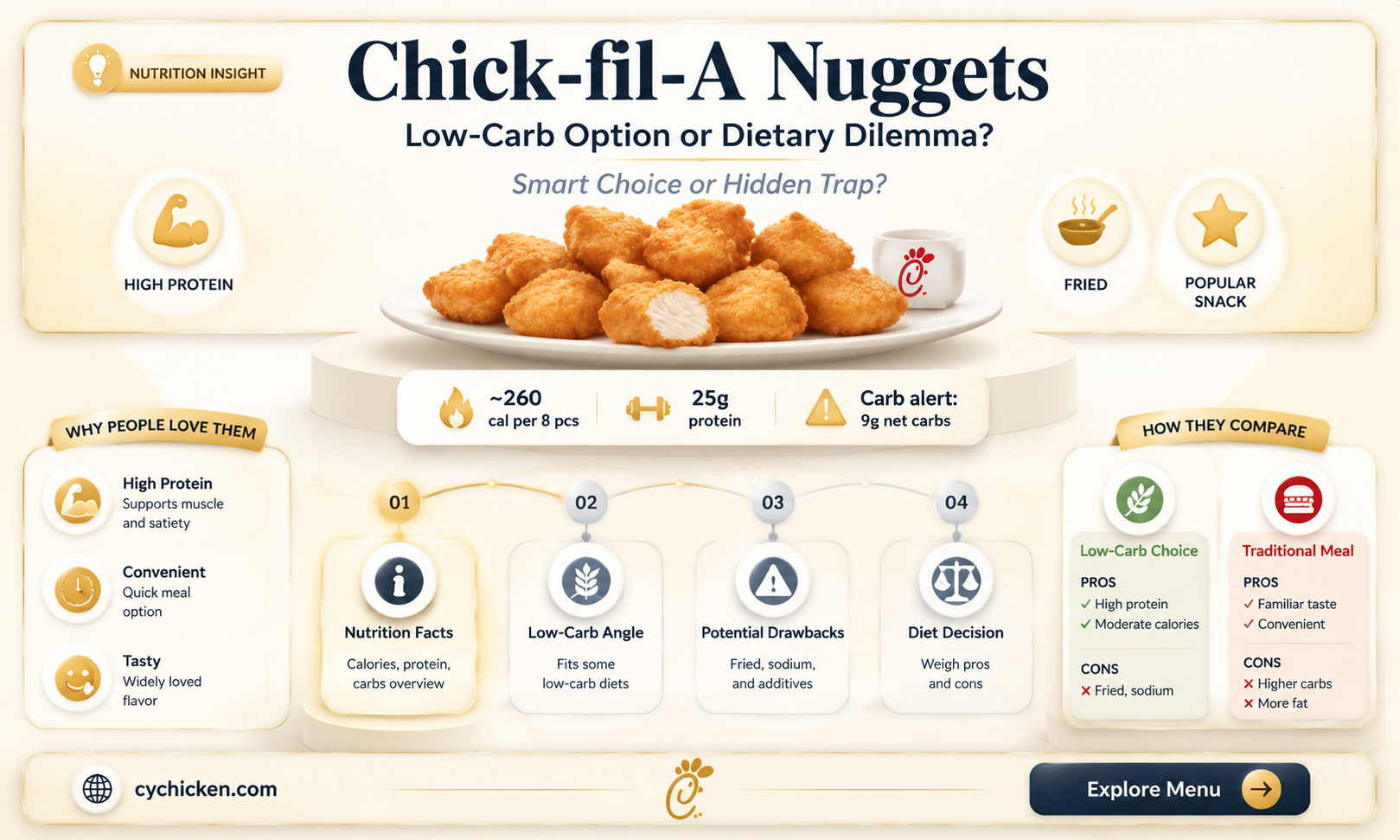 are chick fil a nuggets low carb