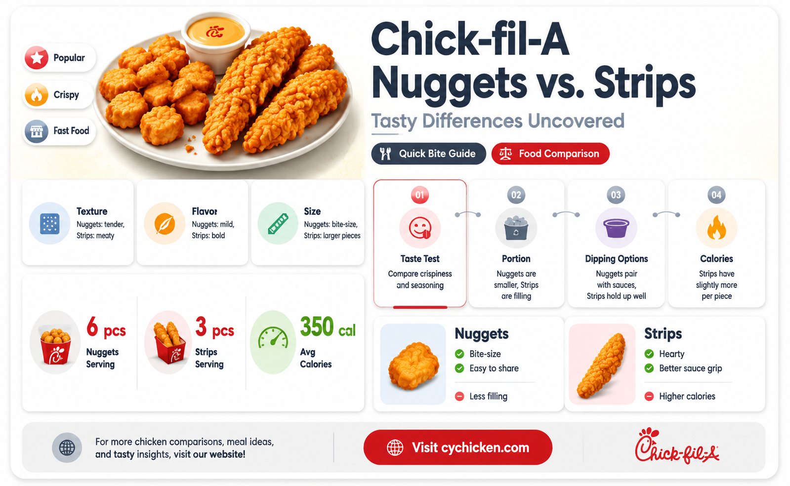 are chick fil a nuggets and strips different