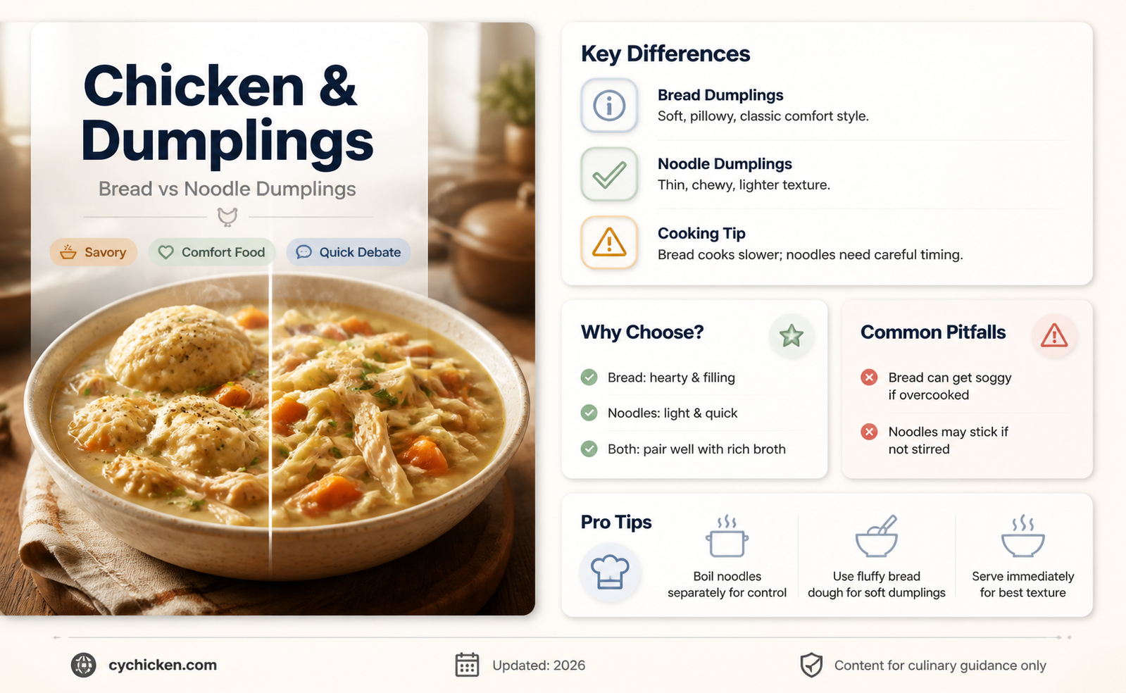 are chicken and dumplings bread or noodles