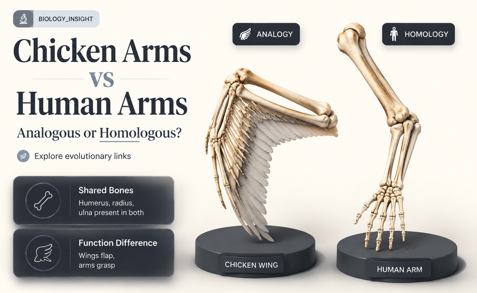 are human arms and chicken arms analogous or homologous structures