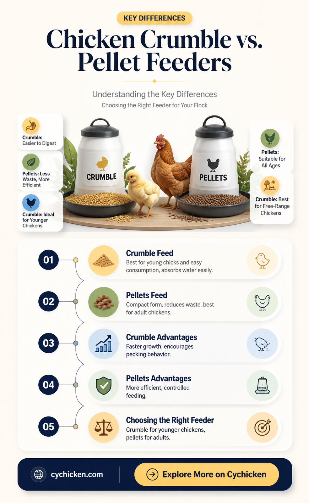 are chicken crumble feeders and pellet feeders different