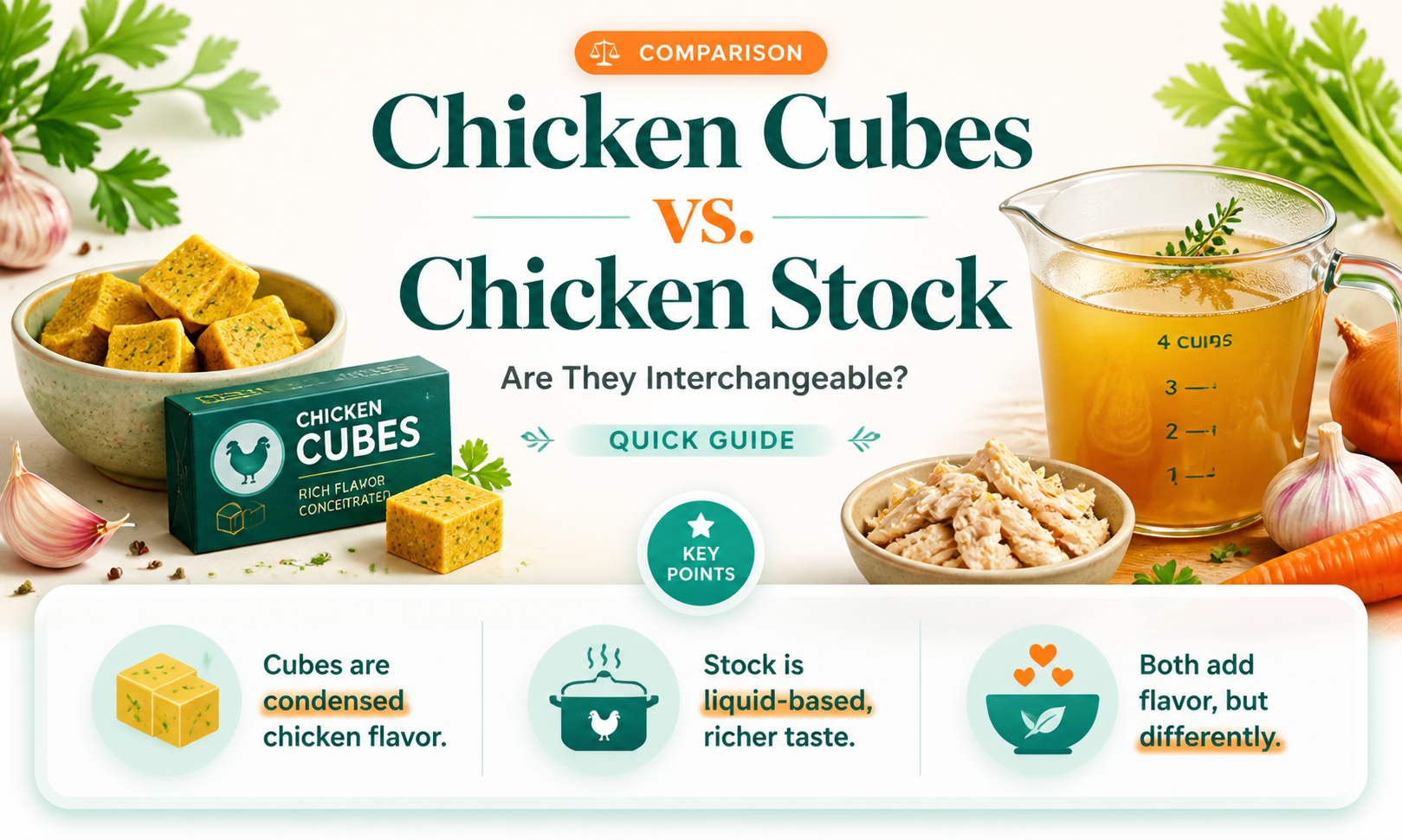 are chicken cubes the same as chicken stock