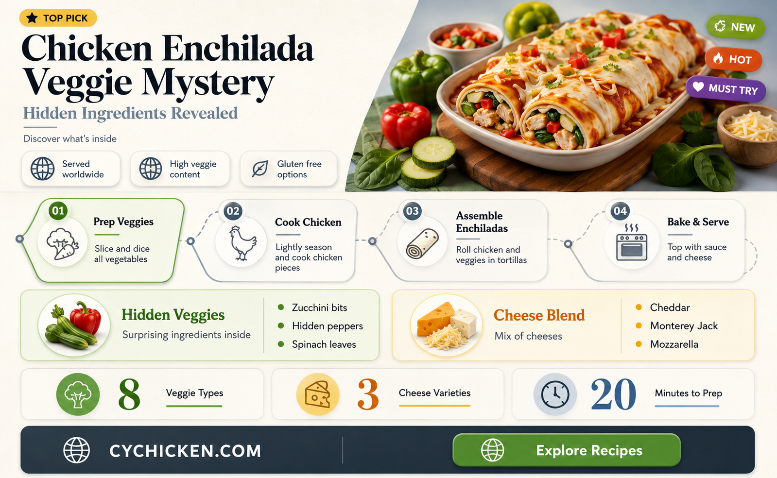 are there veggies in a chicken enchilada