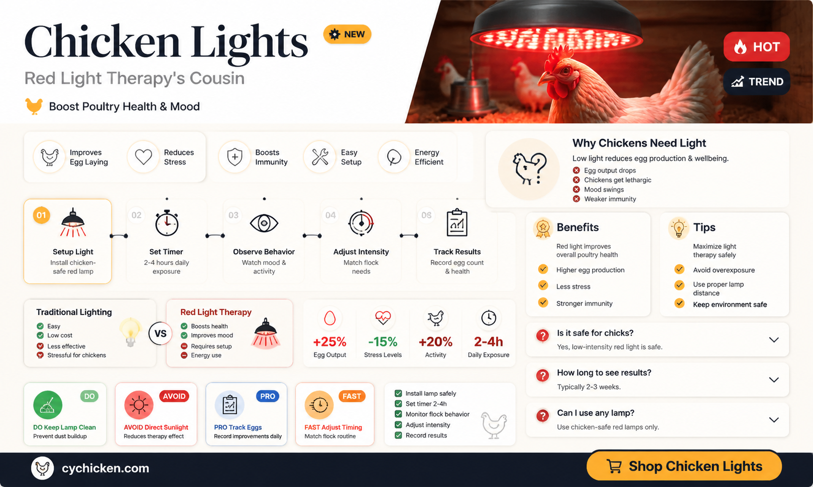 are chicken lights the same as red light therapy