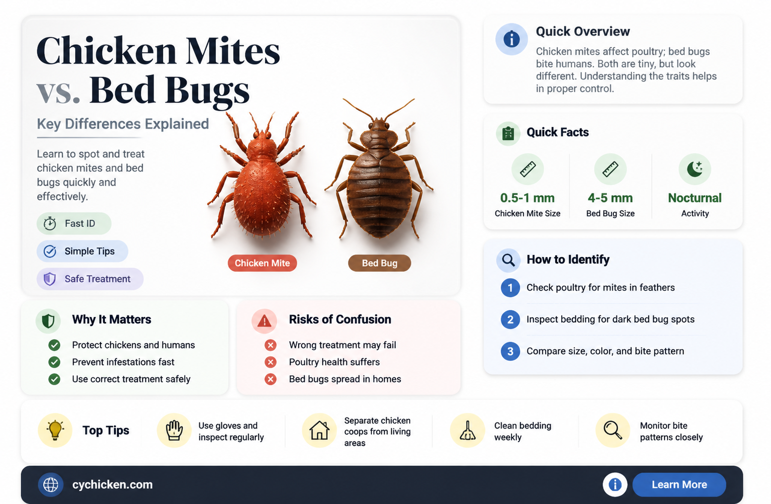 are chicken mites and bed bugs the same