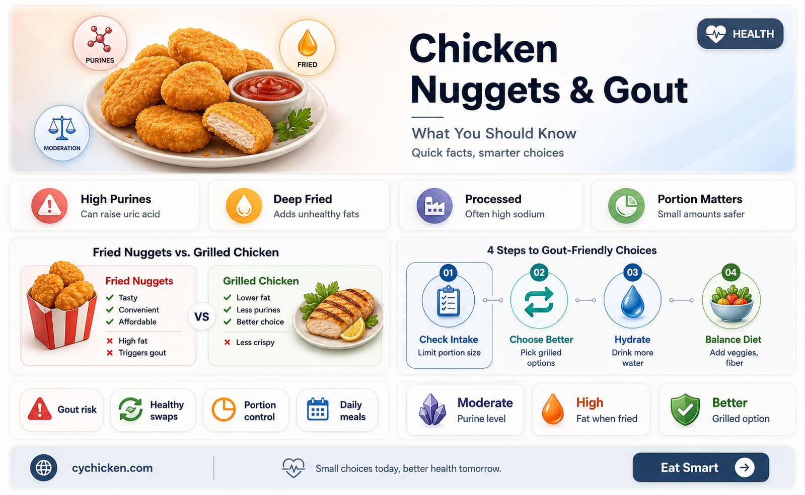 are chicken nuggets bad for gout