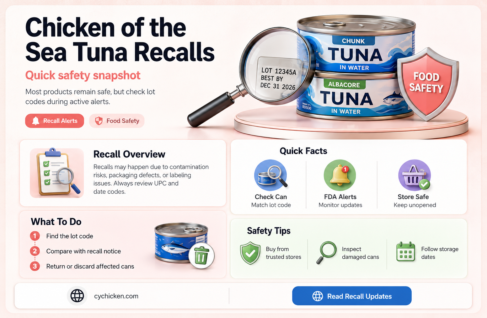 are there any recalls for chicken of the sea tuna