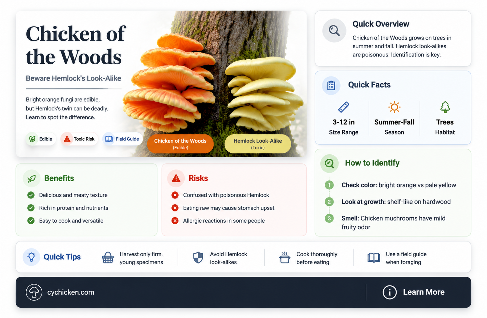 are chicken of the woods that grow on hemlock toxic