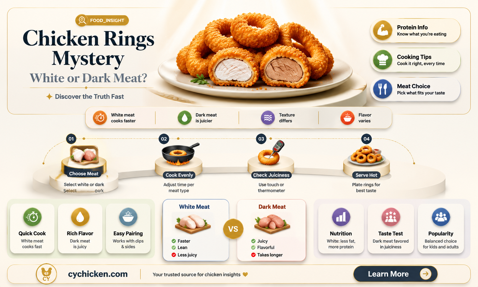 are chicken rings made with white or dark meat
