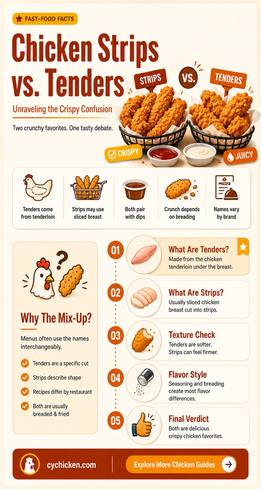 are chicken strips and tenders the same