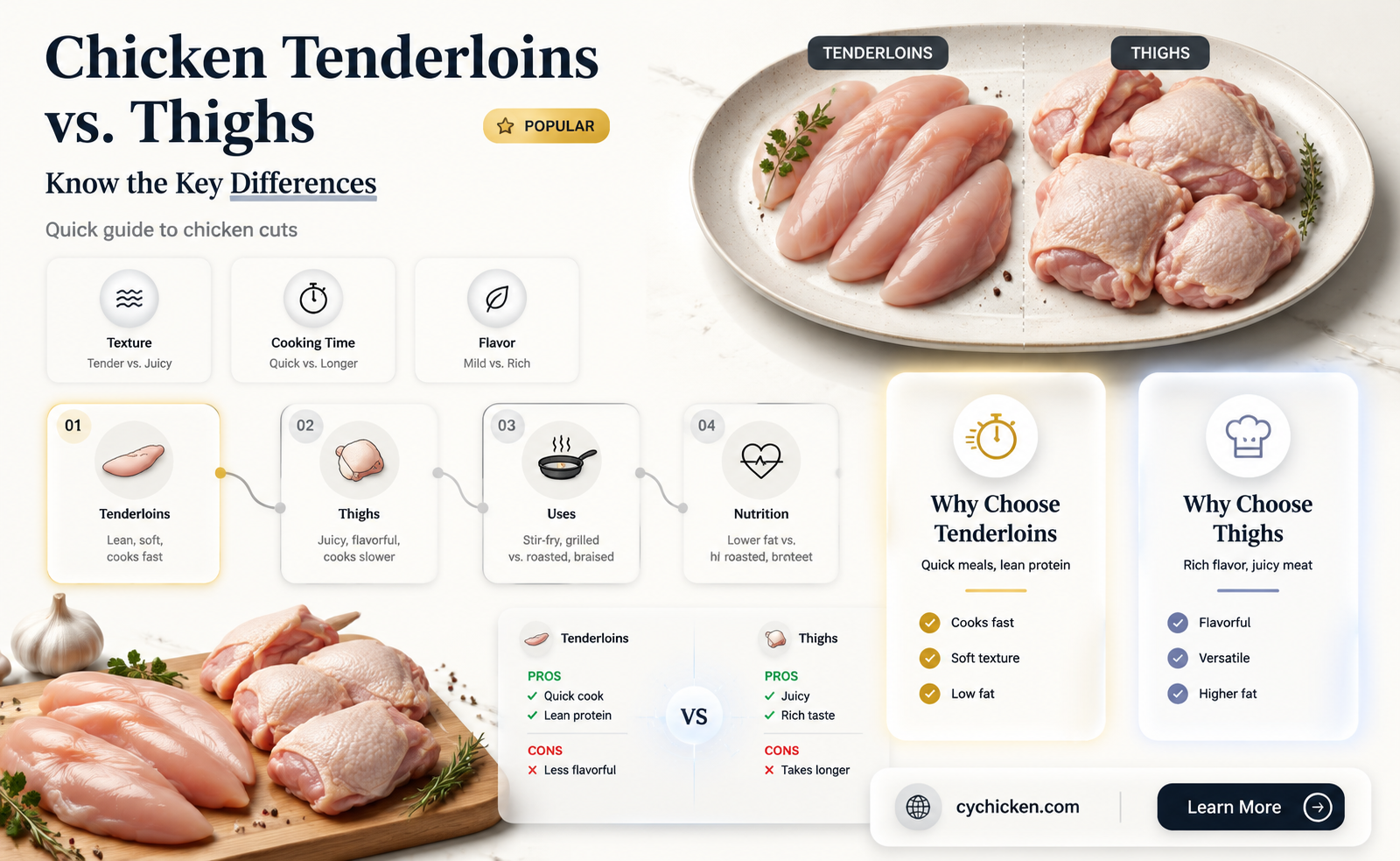 are chicken tenderloins the same as thighs