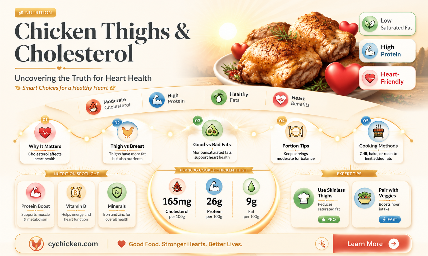 are chicken thighs bad for cholesterol