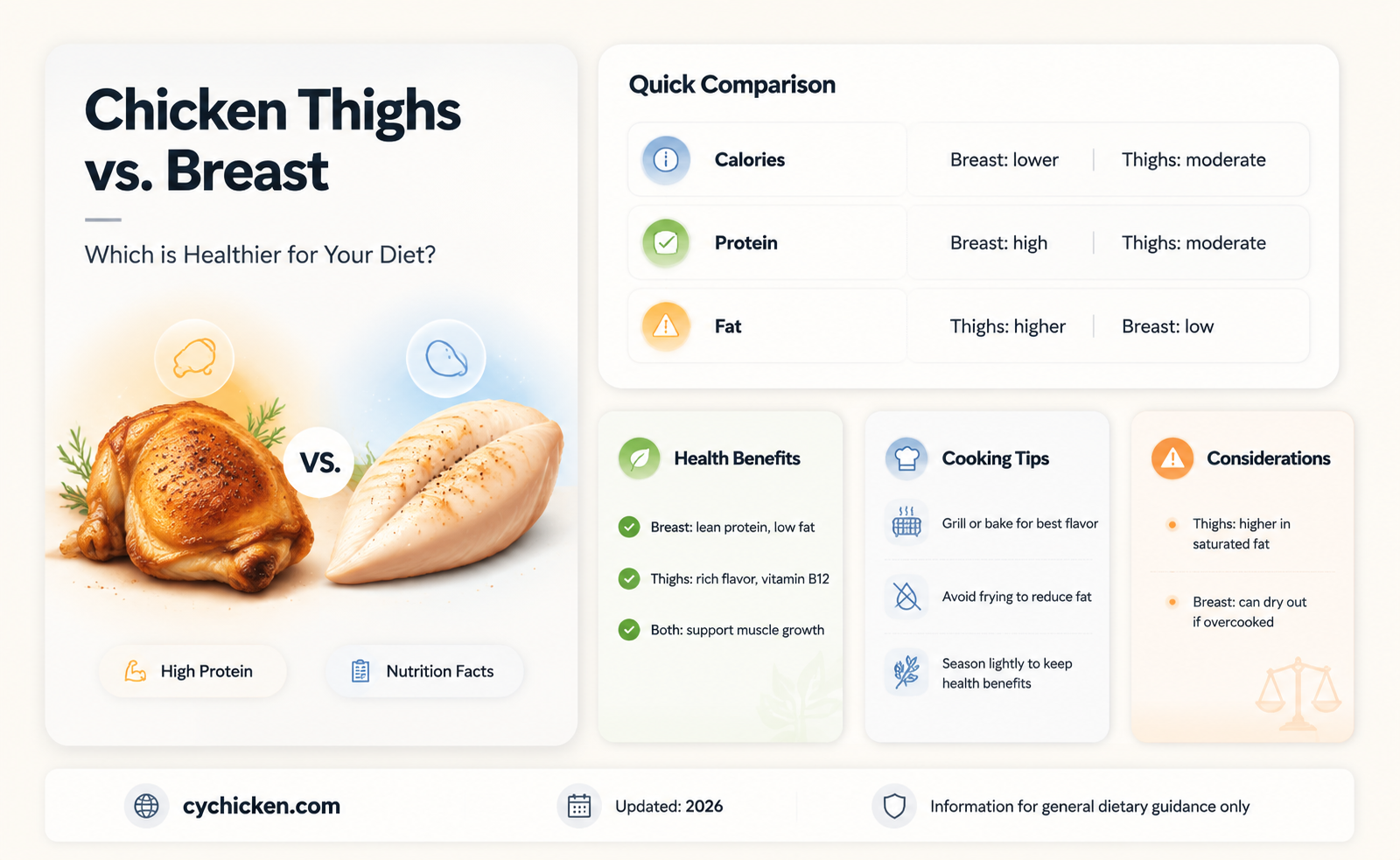 are chicken thighs or breast better for you