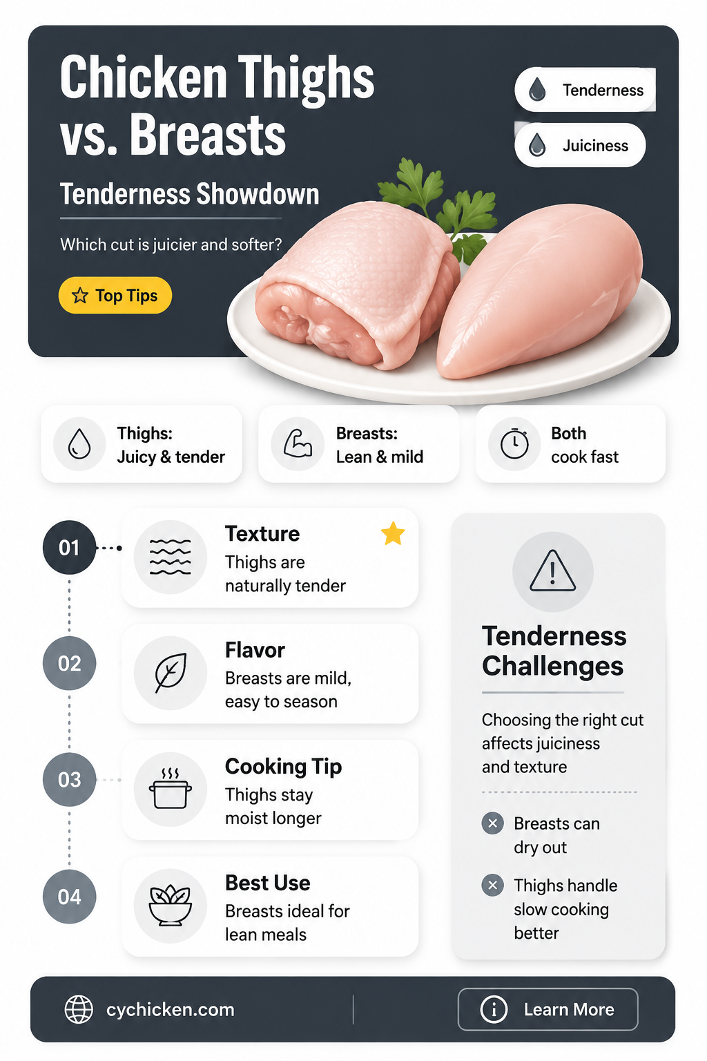 are chicken thighs more tender than breast