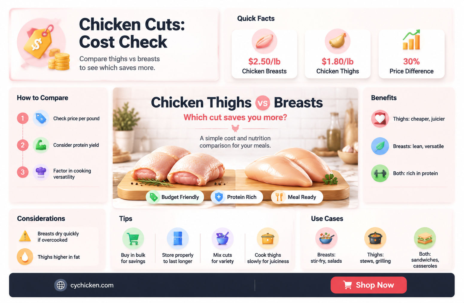 are chicken thighs cheaper than breasts
