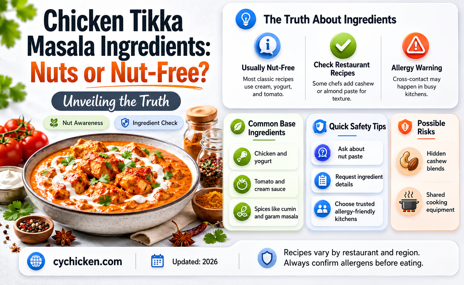 are there nuts in chicken tikka masala