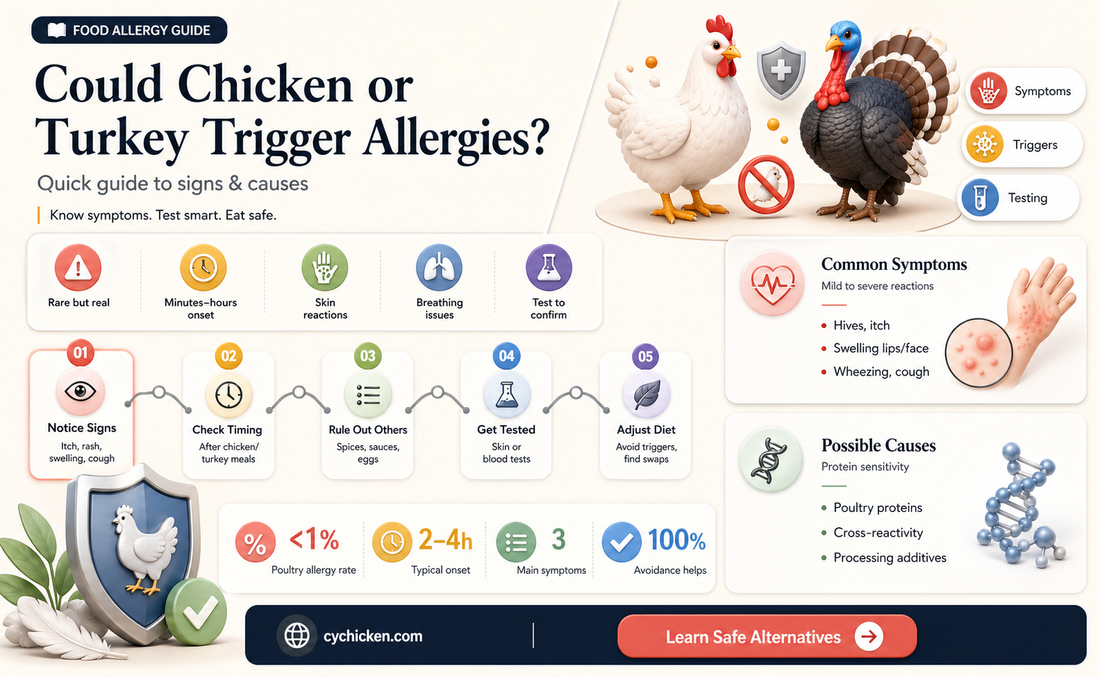 am i allergic to chicken and turkey