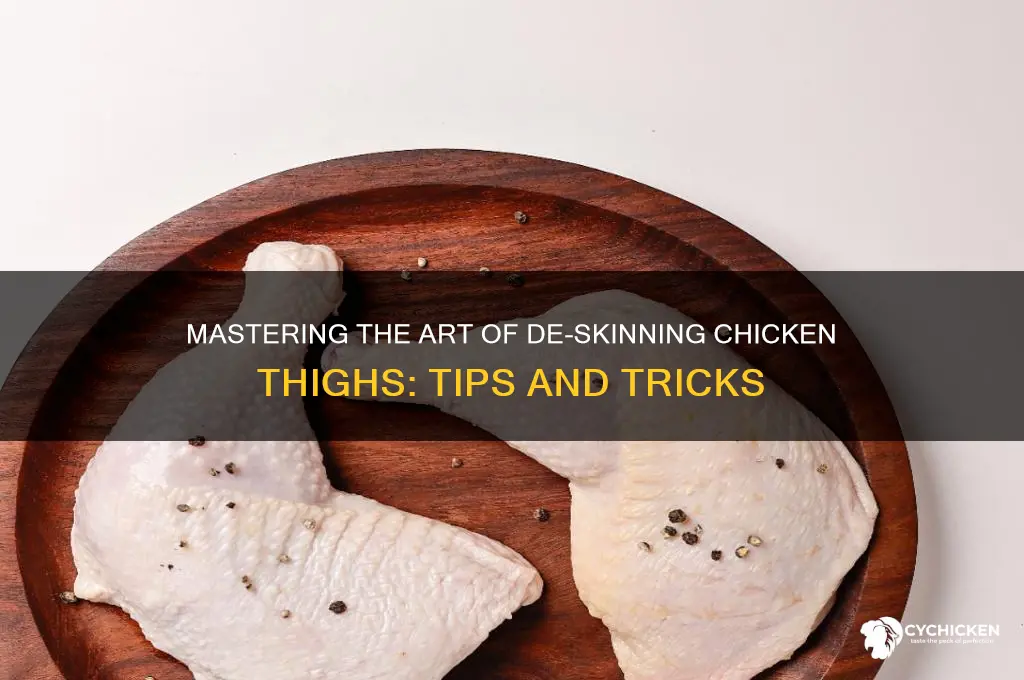de-skinning chicken thighs