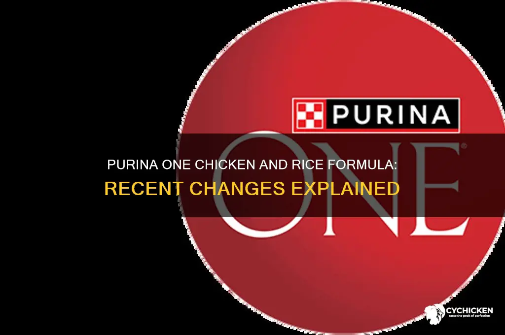 did purina one chicken and rice change