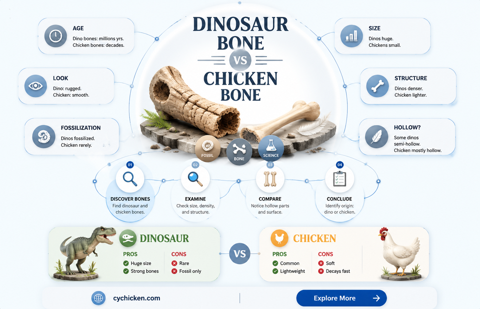 are dinosaur bones made of chicken bones