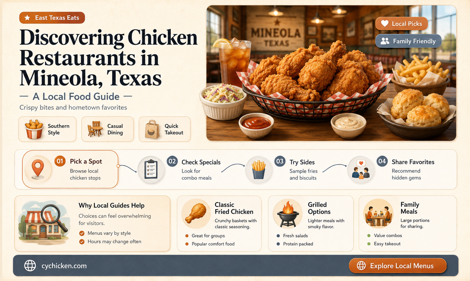 are there any chicken restaurants in mineola texas