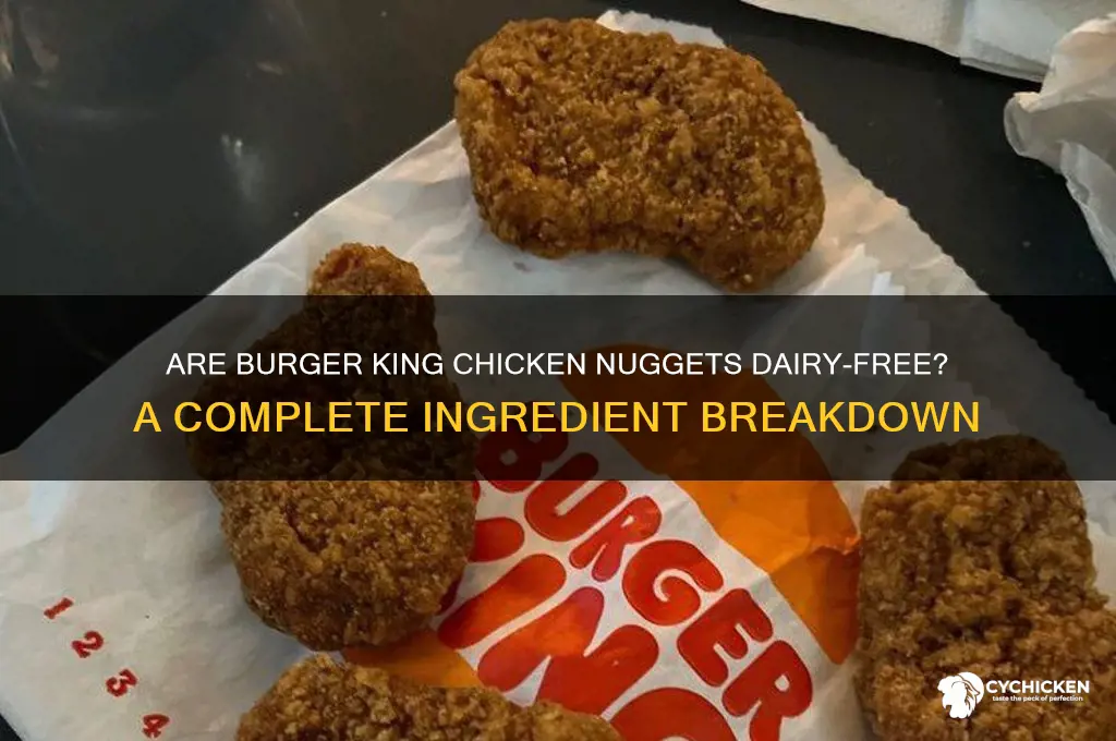 do burger king chicken nuggets have dairy