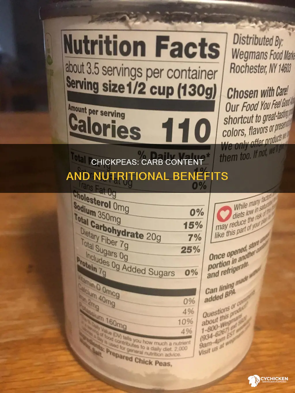 do chick peas beans have a lot of carbs