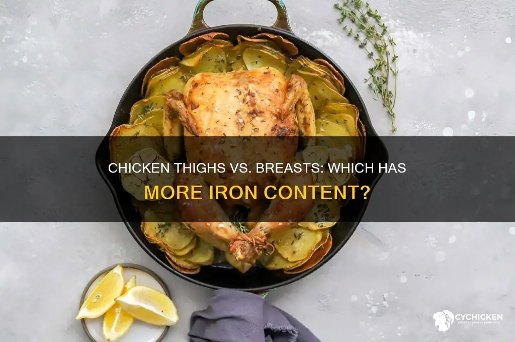 do chicken thighs have more iron than breasts