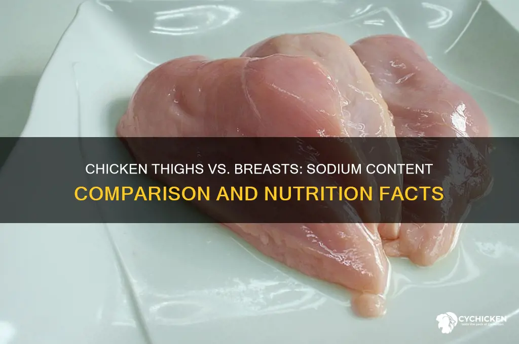 do chicken thighs have more sodium than breasts