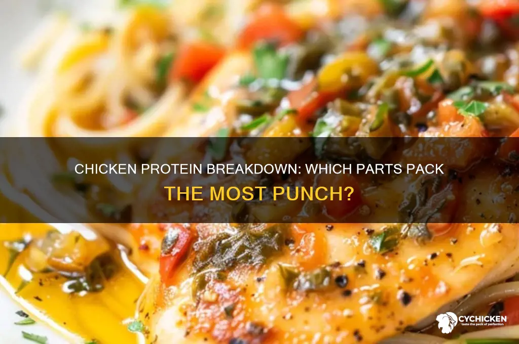 do different parts of chicken have more protein