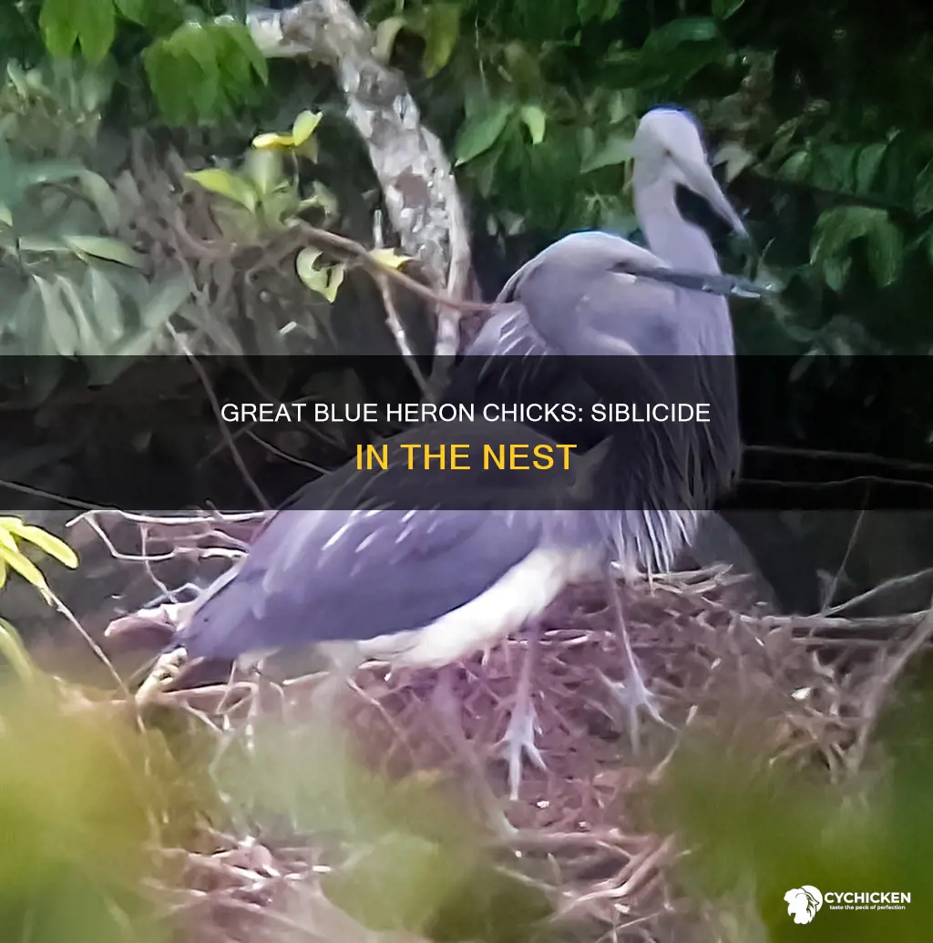 do great blue heron chicks kill the younger chicks