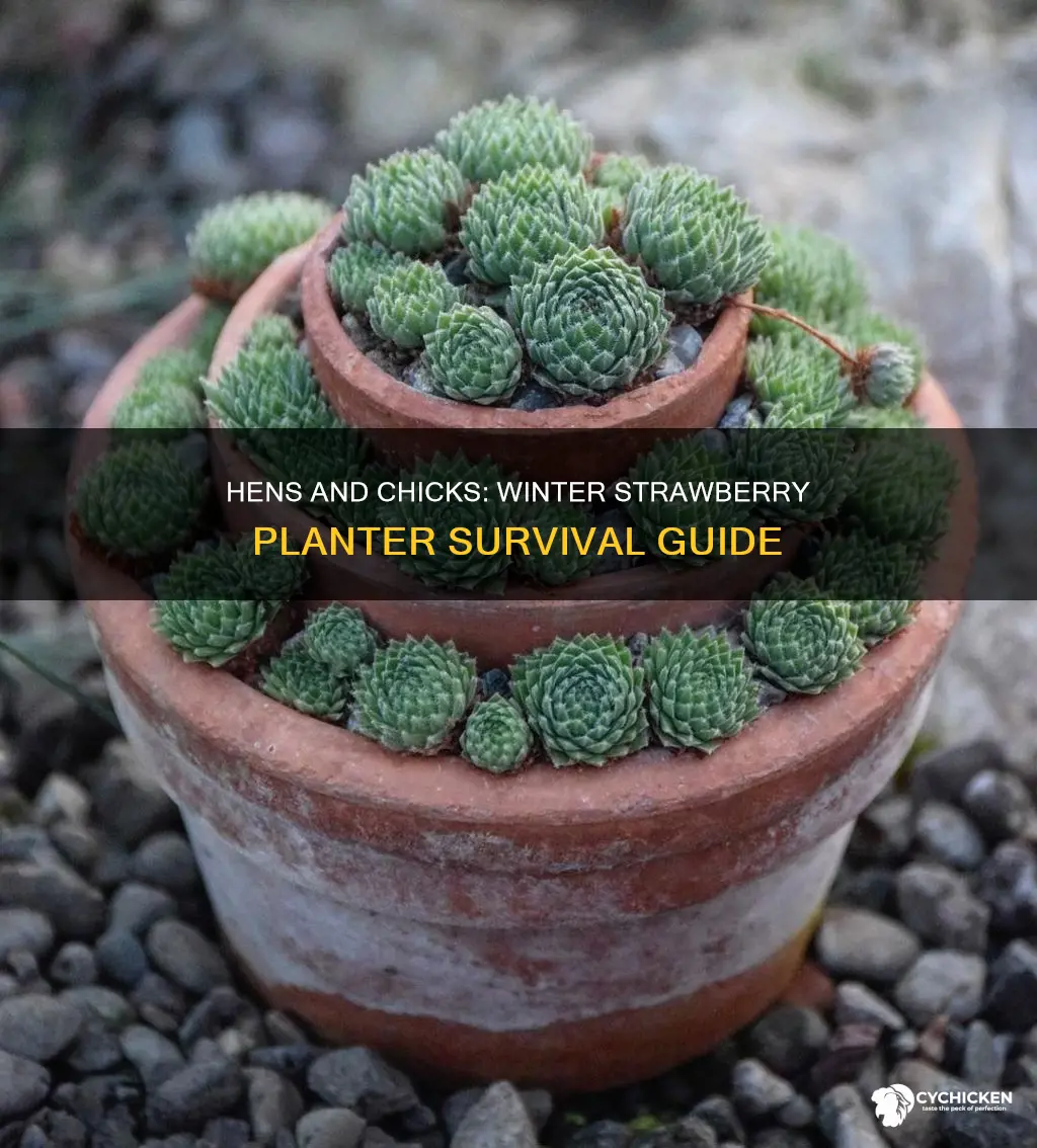 do hens and chicks survive winter in a strawberry planter