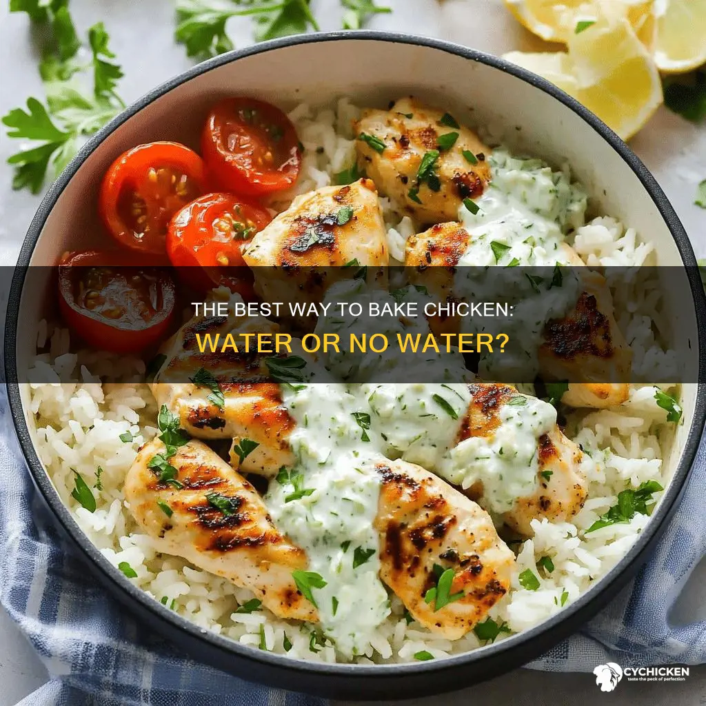 do i put water in pan when baking chicken
