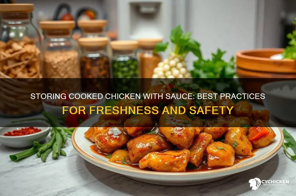 do i store cooked chicken with sauce