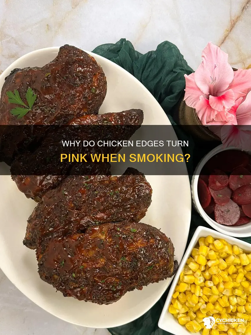 do outer edges of chicken turn pink when smoking