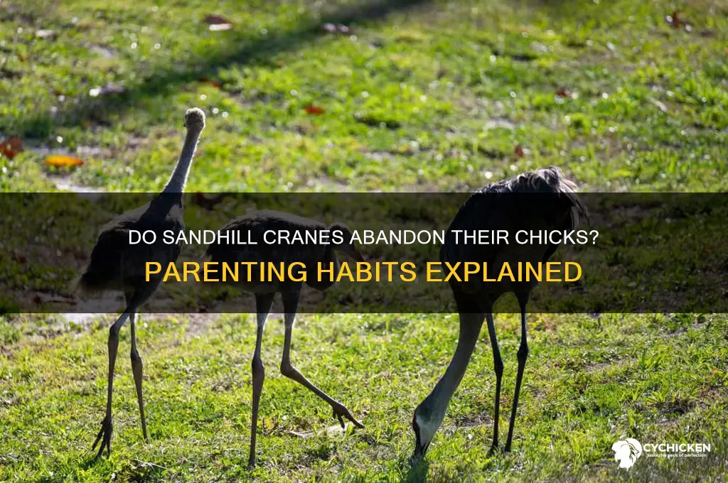 do sandhill cranes leave their chicks alone