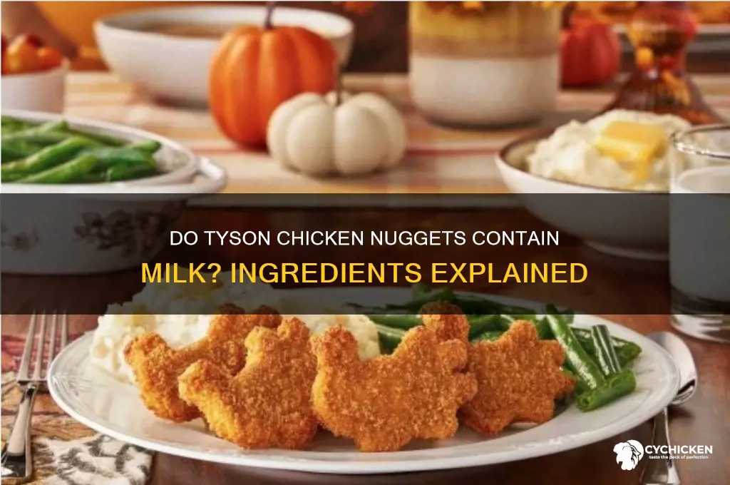 do tyson chicken nuggets contain milk