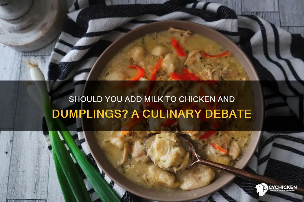 do you add milk to chicken and dumplings