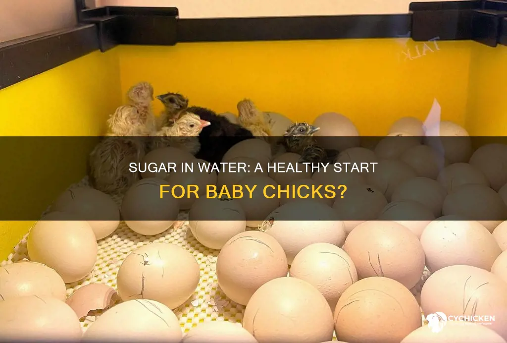 do you add sugar to water for newly hatched chicks