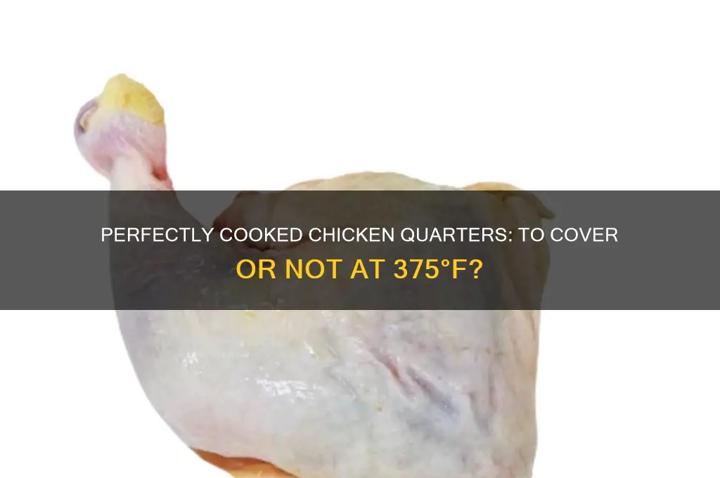 do you cover chicken quarters at 375