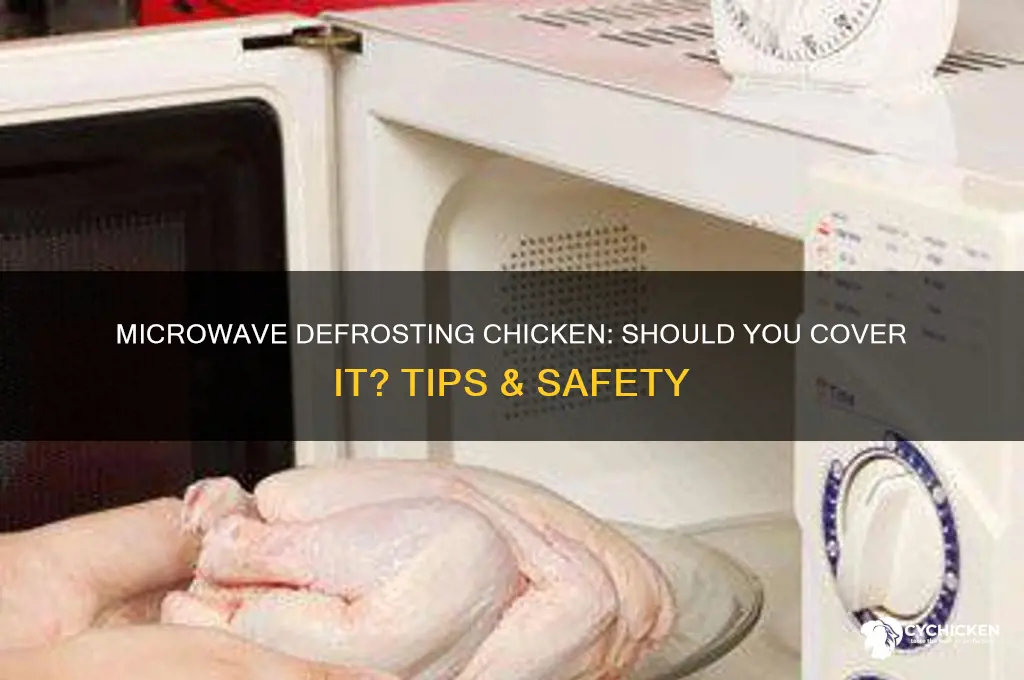 do you cover chicken when defrosting in microwave