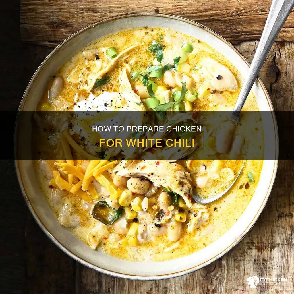 do you cut up the chicken in white chili