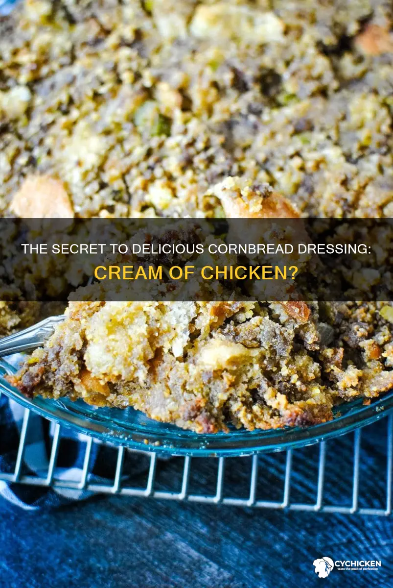 do you put cream of chicken in cornbread dressing