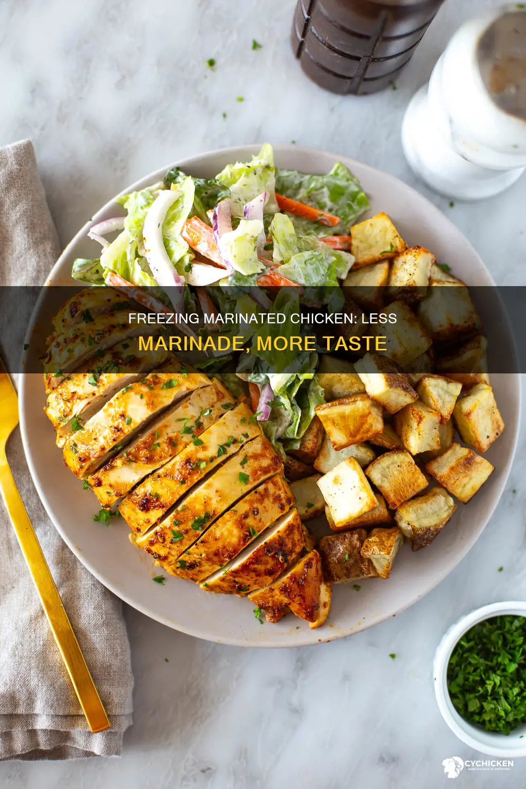 do you put less marinade if you freeze chicken